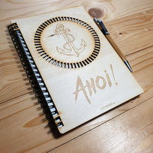 Chargez l'image dans la visionneuse de la galerie, A5 Holz Notizbuch Ahoi Anker von ilovewood.de