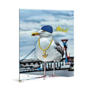 <transcy>Moin Cool Seagull - wood picture</transcy>